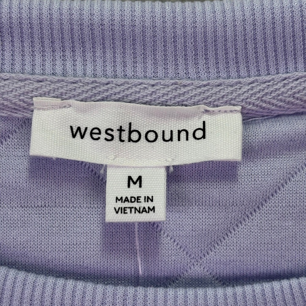 NWT Westbound Women Sweatshirt Size M Purple Quilted Snap Side Pullover Cozy - Picture 2 of 10